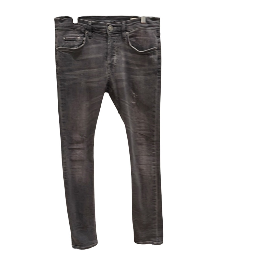 All Saints Men’s Cigarette Stretch Distressed Skinny Jean Grey 30 x 32 - Picture 4 of 8